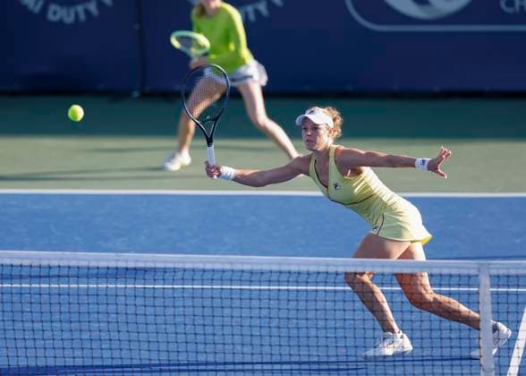 Aliaksandra Sasnovich, Laura Siegemund, Womens Doubles, Dubai Duty Free Tennis Championships, Dubai, U A E Tennis Dubai Tennis Championships 2024 WTA Dubai Duty Free Tennis Stadium Dubai United Arab Emirates 21 February 2024 Copyright: xJuergenxHasenkopfx