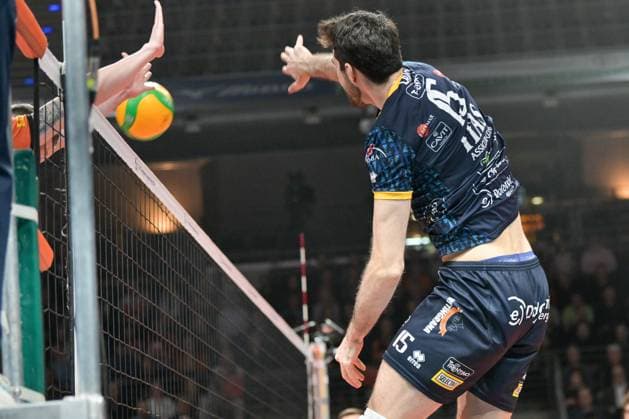 Berlin, Germany 21 January 2024 CL Volleyball 1 4 Final 2023 2024 Berlin Recycling Volleys vs Itas Trentino In the picture Daniele Lavia Itas Trentino smashes the ball Copyright: xFotostandx xReuhlx