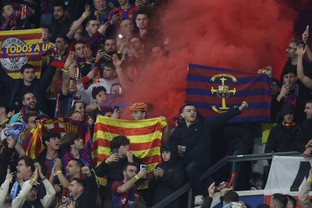 Champions League match SSC Napoli vs Barcellona Supporters Barcelona during the UEFA Champions League round 16 match between SSC Napoli vs Barcellona at the Diego Armando Maradona Stadium in Naples, southern Italy, on February 21, 2024. ABPH0424 Copyright: xAntonioxBalascox