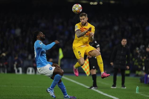 in action during the UEFA CHAMPIONS LEAGUE soccer match between NAPOLI and BARCELLONA at Diego Armando Maradona Stadium in Naples, Italy - Wednesday, February 21, 2024. ( Alessandro Garofalo LaPresse )  Copyright: xAlessandroxGarofalo LaPressex