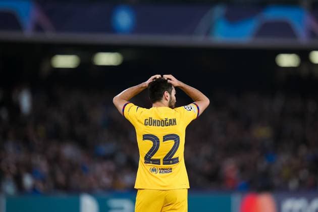 SSC Napoli v FC Barcelona, Barca - UEFA Champions League Ilkay Gundogan of FC Barcelona looks dejected during the UEFA Champions League Round of 16 first leg match between SSC Napoli v FC Barcelona at Stadio Diego Armando Maradona on February 14, 2024 in Rome, Italy. Naples Stadio Diego Armando Maradona Naples Italy Copyright: xGiuseppexMaffiax UCL_Napoli-Barcelona_GM_210224DSC01887