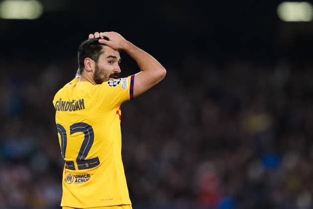 SSC Napoli v FC Barcelona, Barca - UEFA Champions League Ilkay Gundogan of FC Barcelona looks dejected during the UEFA Champions League Round of 16 first leg match between SSC Napoli v FC Barcelona at Stadio Diego Armando Maradona on February 14, 2024 in Rome, Italy. Naples Stadio Diego Armando Maradona Naples Italy Copyright: xGiuseppexMaffiax UCL_Napoli-Barcelona_GM_210224DSC01898