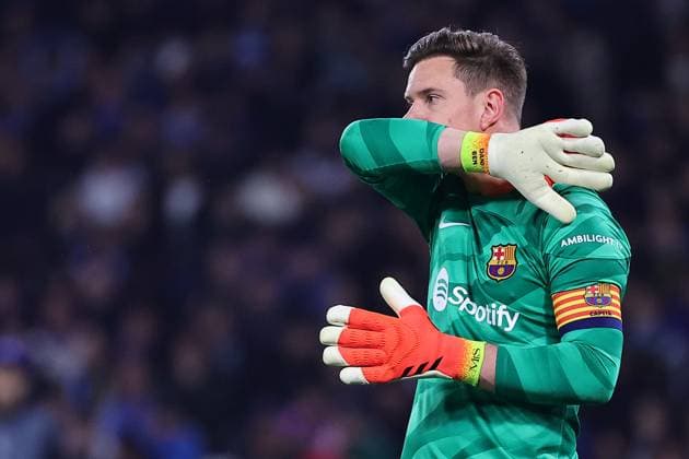 Marc Andre Ter Stegen of FC Barcelona, Barca during the Champions League football match between SSC Napoli and FC Barcelona at Diego Armando Maradona stadium in Naples (Italy), February 21st, 2024. cesarexpurini
