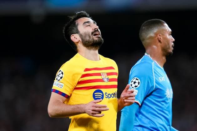 Ilkay Gundogan of FC Barcelona, Barca looks dejected during the Uefa Champions League match between SSC Napoli and FC Barcelona at Stadio Diego Armando Maradona Naples Italy on 21 February 2024. Naples Stadio Diego Armando Maradona Naples Italy Copyright: xPhotoxSportxPicsx SP24-860-007