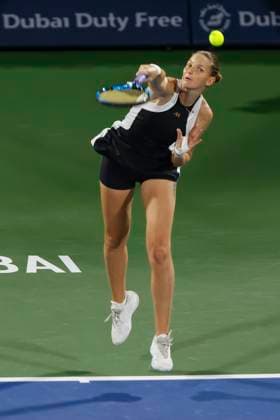 Karolina Pliskova, Tattoo, Dubai Duty Free Tennis Championships, Dubai, U A E Tennis Dubai Tennis Championships 2024 WTA Dubai Duty Free Tennis Stadium Dubai United Arab Emirates 21 February 2024 Copyright: xJuergenxHasenkopfx