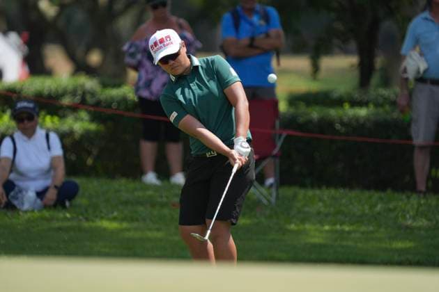 Honda LPGA, Golf Damen Thailand 2024 Peiyun Chien of Chinese Taipei is playing her approach shot during the first round of the Honda LPGA Thailand 2024 at Siam Country Club Old Course in Chonburi, Thailand, on February 22, 2024. Chonburi Thailand  Copyright: xVachiraxVachirax originalFilename:kalong-notitle240222_nphCr.jpg