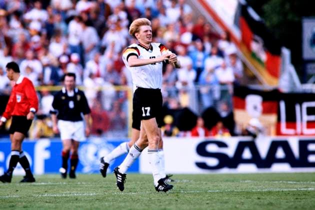 EFFENBERG Stefan Team Germany celebrates after his goal to make the final score 2 0 UEFA European Football Championship 1992 Sweden preliminary round match Germany Scotland 2 0 on June 15, 1992 in Norrkoeping Copyright: xLacixPerenyix
