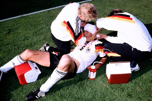 BUCHWALD Guido Team Germany injured UEFA European Football Championship 1992 Sweden Preliminary round match Germany Scotland 2 0 on June 15, 1992 in Norrkoeping Copyright: xLacixPerenyix