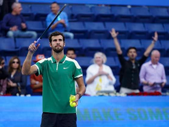 ATP, Tennis Herren Qatar Exxonmobil Open Tennis Tournament 2024 Karen Khachanov is playing against Emil Ruusuvuori of Finland in his quarterfinal singles match at the ATP Qatar ExxonMobil Open tennis tournament at the Khalifa International Tennis Complex in Doha, Qatar, on February 22, 2024. DOHA Qatar  Copyright: xNoushadxThekkayilx originalFilename:varittyakkal-atpqatar240222_npsgU.jpg