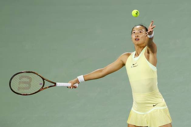Qinwen Zheng, Dubai Duty Free Tennis Championships, Dubai, U A E Tennis Dubai Tennis Championships 2024 WTA Dubai Duty Free Tennis Stadium Dubai United Arab Emirates 22 February 2024 Copyright: xJuergenxHasenkopfx