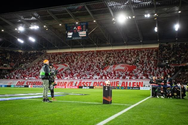 UEFA Europa League SC Freiburg RC Lens 22 02 20224 Stadium until the start of the match, fans of SC Freiburg UEFA Europa League SC Freiburg RC Lens Europa Park Stadium, Freiburg 22 02 20224 Copyright: xBEAUTIFULxSPORTS Buriakovx