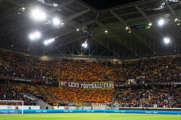 UEFA Europa League SC Freiburg RC Lens 22 02 20224 Stadium until the start of the match, fans of RC Lens UEFA Europa League SC Freiburg RC Lens Europa Park Stadium, Freiburg 22 02 20224 Copyright: xBEAUTIFULxSPORTS Buriakovx
