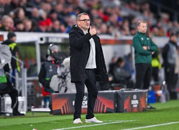 Germany, Freiburg, 22 02 2024, Europa Park Stadion, SC Freiburg vs RC Lens UEFA Europa League, Coach Franck Haise RC Lens gestures Freiburg Europa Park Stadion Baden Wuerttemberg Germany eu-images-738