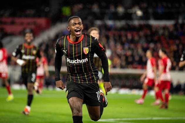 UEFA Europa League SC Freiburg RC Lens 22 02 20224 RC Lens celebrating 0 1, by David Pereira da Costa RC Lens, 10 UEFA Europa League SC Freiburg RC Lens Europa Park Stadium, Freiburg 22 02 20224 Copyright: xBEAUTIFULxSPORTS Buriakovx