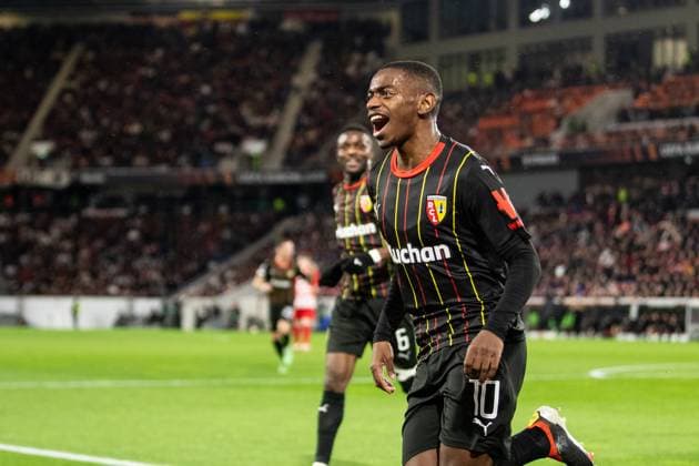 UEFA Europa League SC Freiburg RC Lens 22 02 20224 RC Lens celebrating 0 1, by David Pereira da Costa RC Lens, 10 UEFA Europa League SC Freiburg RC Lens Europa Park Stadium, Freiburg 22 02 20224 Copyright: xBEAUTIFULxSPORTS Buriakovx