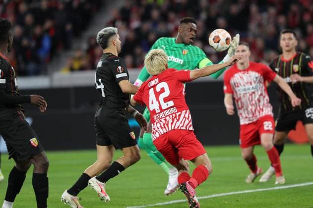 Foot Ligue Europa SC Fribourg RC Lens PHOTOPQR VOIX DU NORD COURBE ; 22 02 2024 ; NO DAM Foot Ligue Europa SC Fribourg RC Lens barrage retour Stade Europa Park, Fribourg, Allemagne le 22 02 24. PHOTO SEVERINE COURBE LA VOIX DU NORD Nord France  Copyright: xPHOTOPQR VOIXxDUxNORD MAXPPPxCOURBEx 20240222VDN0370 20240222VDN0370