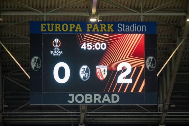 UEFA Europa League SC Freiburg RC Lens 22 02 20224 Half-time score, 0 2 UEFA Europa League SC Freiburg RC Lens Europa Park Stadium, Freiburg 22 02 20224 Copyright: xBEAUTIFULxSPORTS Buriakovx