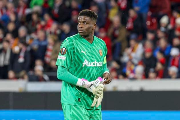 Brice Samba RC Lens, 30 , Football, UEFA Europa League, Play off 2 match, 2023 2024, SC Freiburg vs RC Lens, 22 02 2024, Europa Park Stadion , Freiburg im Breisgau, Germany Freiburg im Breisgau Europa Park Stadion Baden Wuerttemberg Germany Copyright: xGrantxHubbsx