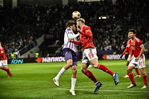Morato (ben) FOOTBALL : Toulouse vs Benfica - 16eme de Finale Match Retour Europa League - Toulouse - 22 02 2024 ThierryBreton Panoramic 