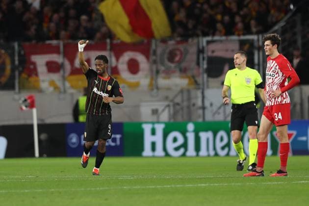 Foot Ligue Europa SC Fribourg RC Lens PHOTOPQR VOIX DU NORD COURBE ; 22 02 2024 ; NO DAM Foot Ligue Europa SC Fribourg RC Lens barrage retour Stade Europa Park, Fribourg, Allemagne le 22 02 24. PHOTO SEVERINE COURBE LA VOIX DU NORD Nord France  Copyright: xPHOTOPQR VOIXxDUxNORD MAXPPPxCOURBEx 20240222VDN0384 20240222VDN0384