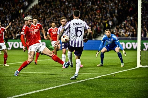 A. Donnum (tfc) FOOTBALL : Toulouse vs Benfica - 16eme de Finale Match Retour Europa League - Toulouse - 22 02 2024 ThierryBreton Panoramic 
