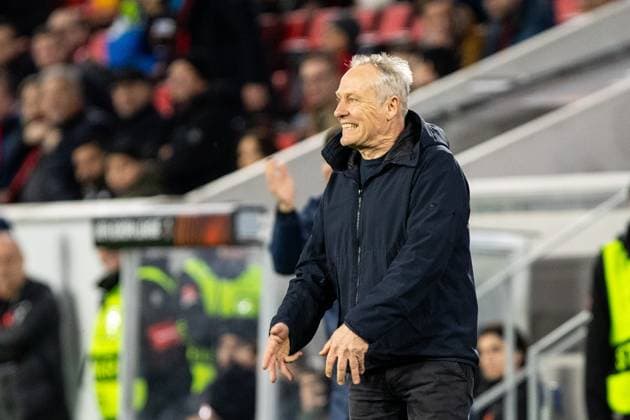 UEFA Europa League SC Freiburg RC Lens 22 02 20224 Christian Streich SC Freiburg, Head Coach UEFA Europa League SC Freiburg RC Lens Europa Park Stadium, Freiburg 22 02 20224 Copyright: xBEAUTIFULxSPORTS Buriakovx