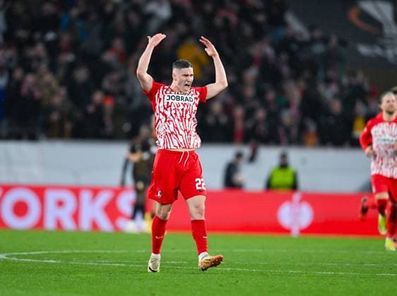 Germany, Freiburg, 22 02 2024, Europa Park Stadion, SC Freiburg vs RC Lens UEFA Europa League, Roland Sallai SC Freiburg celebrates his goal Freiburg Europa Park Stadion Baden Wuerttemberg Germany eu-images-738