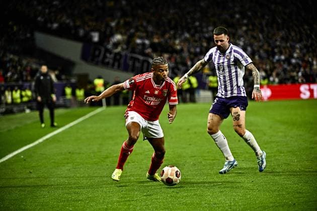 D. Neres (ben) FOOTBALL : Toulouse vs Benfica - 16eme de Finale Match Retour Europa League - Toulouse - 22 02 2024 ThierryBreton Panoramic 