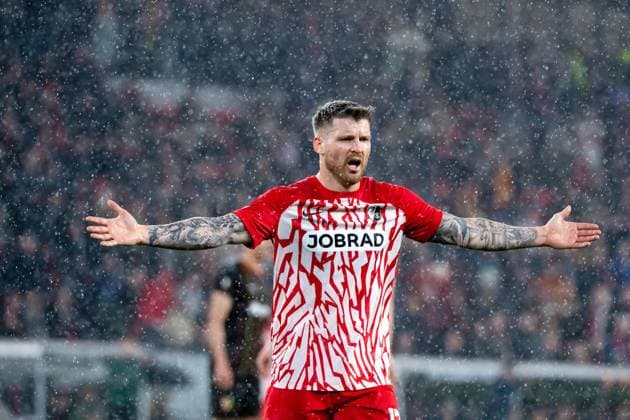 Lukas Kuebler SC Freiburg, 17 gestures, GER, SC Freiburg vs RC Lens, Football UEFA Europa League, Playoff Intermediate Round second leg, 2023 2024 season, 22 02 2024 GER, SC Freiburg vs RC Lens, Football UEFA Europa League, Playoff Intermediate Round second leg, 2023 2024 season, 22 02 2024 Freiburg Copyright: xEibner-Pressefoto Memmlerx EP_MMR