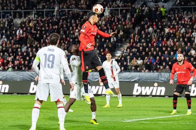Ibrahim Salah (Stade Rennais) FOOTBALL : Stade Rennais x AC Milan - Ligue Europa - Barrage retour - 22 02 2024 BaptisteAutissier Panoramic 