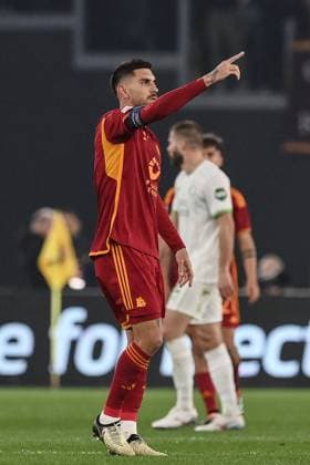 As Roma 22 02 2024 - Europa League Roma-Feyenoord foto Antonello Sammarco Image nella foto: esultanza gol Lorenzo Pellegrini 
