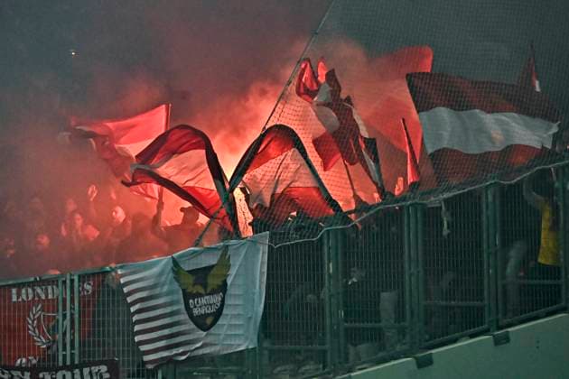 Supporters du Benfica FOOTBALL : Toulouse vs Benfica - 16eme de Finale Match Retour Europa League - Toulouse - 22 02 2024 ThierryBreton Panoramic 