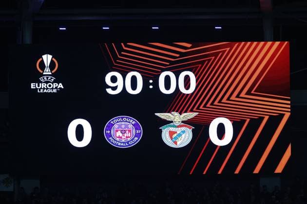 Toulouse Stadium de Toulouse, 22 02 2024 UEFA Europa League Play off Toulouse FC S L Benfica v l , Scoreboard, 0 0 Copyright: JoaquimxFerreira