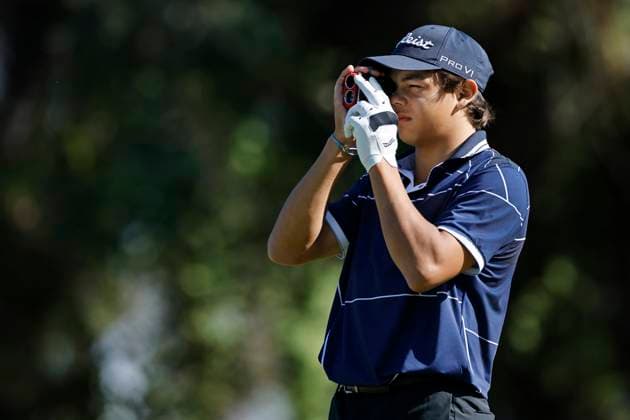 Sport Bilder des Tages HOBE SOUND, FL - FEBRUARY 22: Charlie Woods, son of Tiger Woods, measures a shot during pre-qualifying for The Cognizant Classic in The Palm Beaches at Lost Lake Golf Club on February 22, 2024 in Hobe Sound, Florida. (Photo by Joe Robbins Icon Sportswire) GOLF: FEB 22 PGA, Golf Herren Cognizant Classic Pre-Qualifying EDITORIAL USE ONLY Icon573240222035