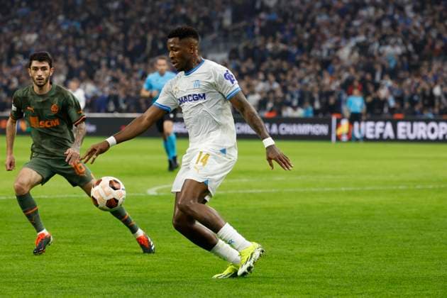 Football UEFA Ligue Europa barrage retour Marseille OM - Shakhtar Donetsk PHOTOPQR LA PROVENCE SPEICH Frederic ; Marseille ; 22 02 2024 ; Football : UEFA Europa League Barrage Retour Match Olympique de Marseille OM - FC Shakhtar Donetsk (Ukraine) au Stade Velodrome MOUMBAGNA Marseille BdR France  Copyright: xPHOTOPQR LAxPROVENCE MAXPPPxSPEICHxFredericx 20240222PVL0647 20240222PVL0647