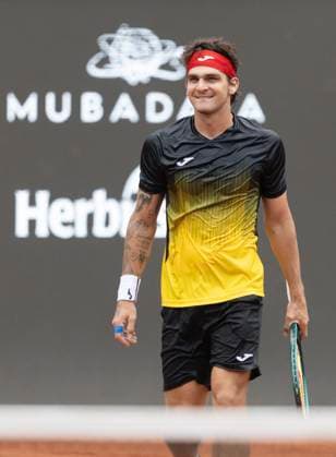 21st February 2024: Jockey Club, Brasileiro, Brazil: Rio Open Tennis tournament: Thiago Seyboth Wild (BRA) celebrates his win against Jaume Munar (ESP)  ActionPlus12611158 DanielxCasteloxBranco