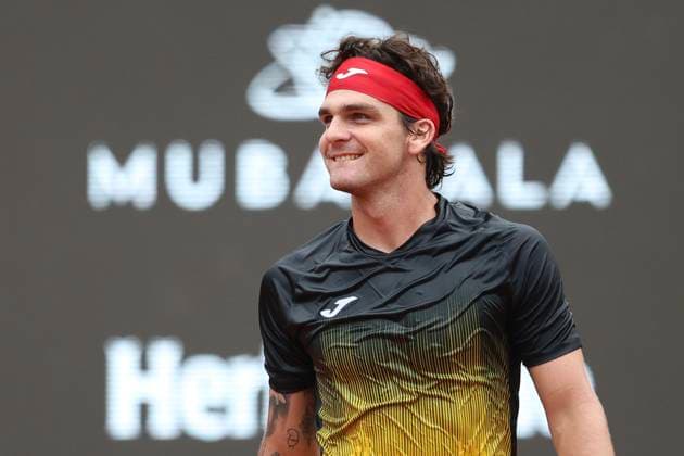 21st February 2024: Jockey Club, Brasileiro, Brazil: Rio Open Tennis tournament: Thiago Seyboth Wild (BRA) celebrates his win against Jaume Munar (ESP)  ActionPlus12611159 DanielxCasteloxBranco