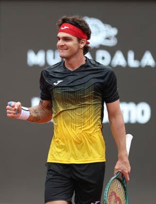 21st February 2024: Jockey Club, Brasileiro, Brazil: Rio Open Tennis tournament: Thiago Seyboth Wild (BRA) celebrates his win against Jaume Munar (ESP)  ActionPlus12611160 DanielxCasteloxBranco
