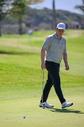 VALLARTA, - FEBRUARY 22: Robert McIntyre (SCO) reacts to barely missing his par putt on 6 during Rd1 of the Mexico Open at Vidanta on February 22, 2024 in Puerto Vallarta, Mexico. (Photo by Ken Murray Icon Sportswire) GOLF: FEB 22 PGA, Golf Herren Mexico Open at Vidanta EDITORIAL USE ONLY Icon2402220191