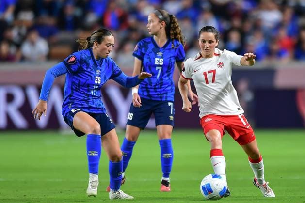 RECORD DATE NOT STATED Concacaf W Gold Cup 2024 Canada vs El Salvador Jessie Fleming of Canada during the Group stage, Group C match between Canada and El Salvador as part of the Concacaf Womens Gold Cup 2024, at Shell Energy Stadium on February 22, 2024 in Houston, Texas, United States. HOUSTON TEXAS UNITED STATES  Copyright: xIsaacxOrtizx 20240222201531_CWGC_24_GC_CAN_ESA_FLEMING33
