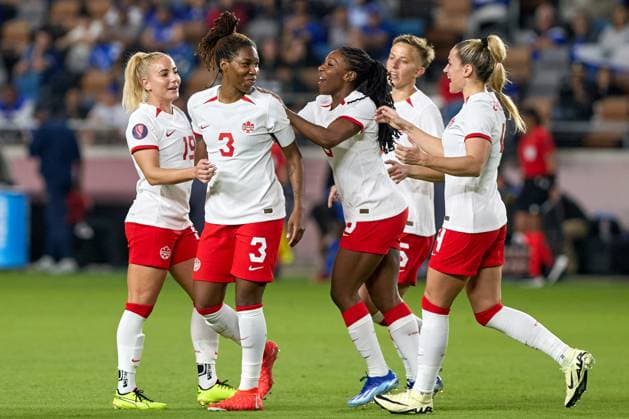 RECORD DATE NOT STATED Concacaf W Gold Cup 2024 Canada vs El Salvador Kadeisha Buchanan celebrates her goal 5-0 of Canada during the Group stage, Group C match between Canada and El Salvador as part of the Concacaf Womens Gold Cup 2024, at Shell Energy Stadium on February 22, 2024 in Houston, Texas, United States. HOUSTON TEXAS UNITED STATES  Copyright: xGustavoxValdezx 20240222213150_CWGC_24_GC_CAN_ESA_BUCHANAN178