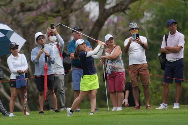 Honda LPGA, Golf Damen Thailand 2024 Round 2 Ayaka Furue of Japan is playing her approach shot during the second round of the Honda LPGA Thailand 2024 at Siam Country Club Old Course in Chonburi, Thailand, on February 23, 2024. Chonburi Thailand  Copyright: xVachiraxVachirax originalFilename:kalong-notitle240223_np05A.jpg