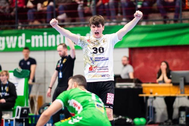 23 02 2024 Handball, 2023 2024, 2 Bundesliga, 22 Matchday, GWD Minden HC Elbflorenz Dresden Vincent Klepp Elbflorenz