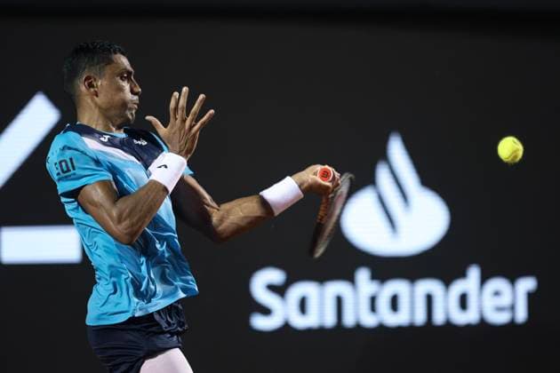 Jockey Club Brasileiro Thiago Monteiro (BRA) faces Sebastian Baez (ARG), during the quarterfinals of the Rio Open 2024, at the Jockey Club Brasileiro, this Friday 23. 30761 (Daniel Castelo Branco SPP) Copyright: xDanielxCasteloxBrancox xSPPx spp-en-DaCaBr-DANI3369