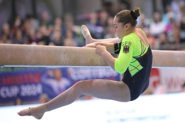 Sport Themen der Woche KW08 Sport Bilder des Tages Meolie Jauch, GER, during qualification at 2024 world cup Turnier der Meister in Cottbus; 23 02 2024; *** Meolie Jauch, GER, during qualification at 2024 world cup Tournament of Champions in Cottbus 23 02 2024 