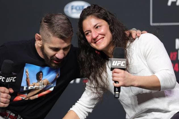 February 23, 2024, Mexico City, Ciudad de Mexico, Mexico: February 23, 2024, Mexico City, Mexico: Loopy Godinez during a Q&A session prior to the UFC Fight Night ceremonial weigh-in at CDMX Arena. on February 23, 2024 in Mexico City, Mexico. Mexico City Mexico - ZUMAe321 20240223_zsa_e321_053 Copyright: xLuisxMarin xEyepixxGroupx