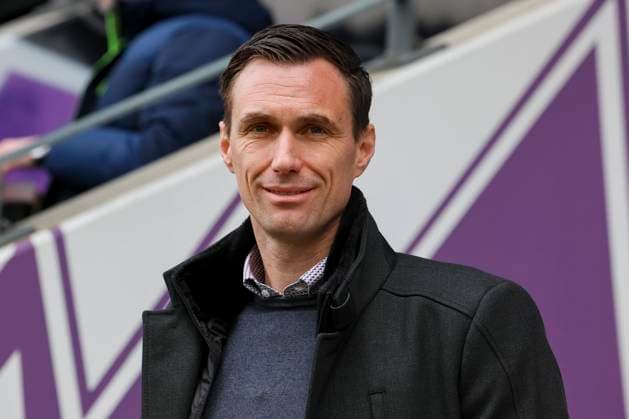 Sports director Marcus Mann Hannover 96 laughs, 2 Bundesliga, VfL Osnabrueck vs Hannover 96, Bremer Bruecke, 24 02 2024, Osnabrueck, Germany