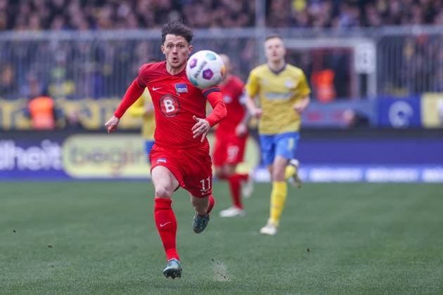 24 02 2024, Soccer, 2 Bundesliga, Matchday 23, Season 2023 2024, Eintracht Braunschweig Hertha BSC, Fabian Reese Hertha BSC Braunschweig Eintracht Stadion NDS Germany xRHR PHOTO TRx Copyright: RHR-FOTOx RHR-FOTO TR