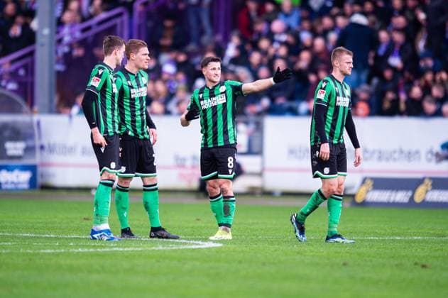 24 02 2024 Soccer, 2023 2024, 2 Bundesliga, Matchday 23, VfL Osnabrück Hannover 96 L R Fabian Kunze Hannover , Marcel Halstenberg Hannover , Enzo Leopold Hannover , Sebastian Ernst Hannover DFL REGULATIONS PROHIBIT ANY USE OF PHOTOGRAPHS AS IMAGE SEQUENCES AND OR QUASI VIDEO