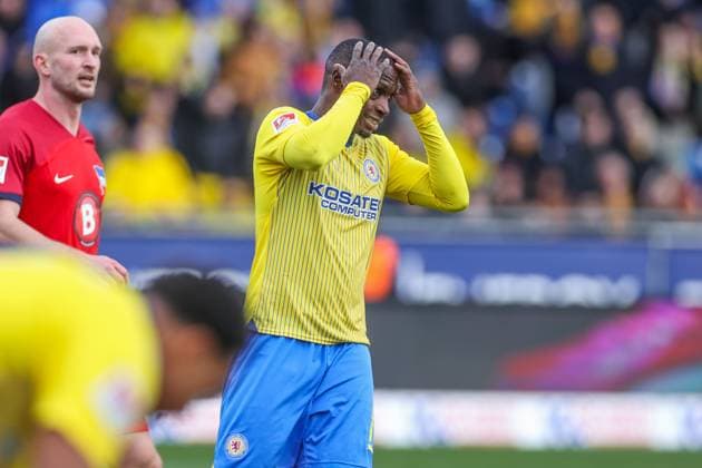 24 02 2024, Football, 2 Bundesliga, Matchday 23, Season 2023 2024, Eintracht Braunschweig Hertha BSC, Anthony Ujah Eintracht Braunschweig Braunschweig Eintracht Stadion NDS Germany xRHR PHOTO TRx Copyright: RHR-FOTOx RHR-FOTO TR